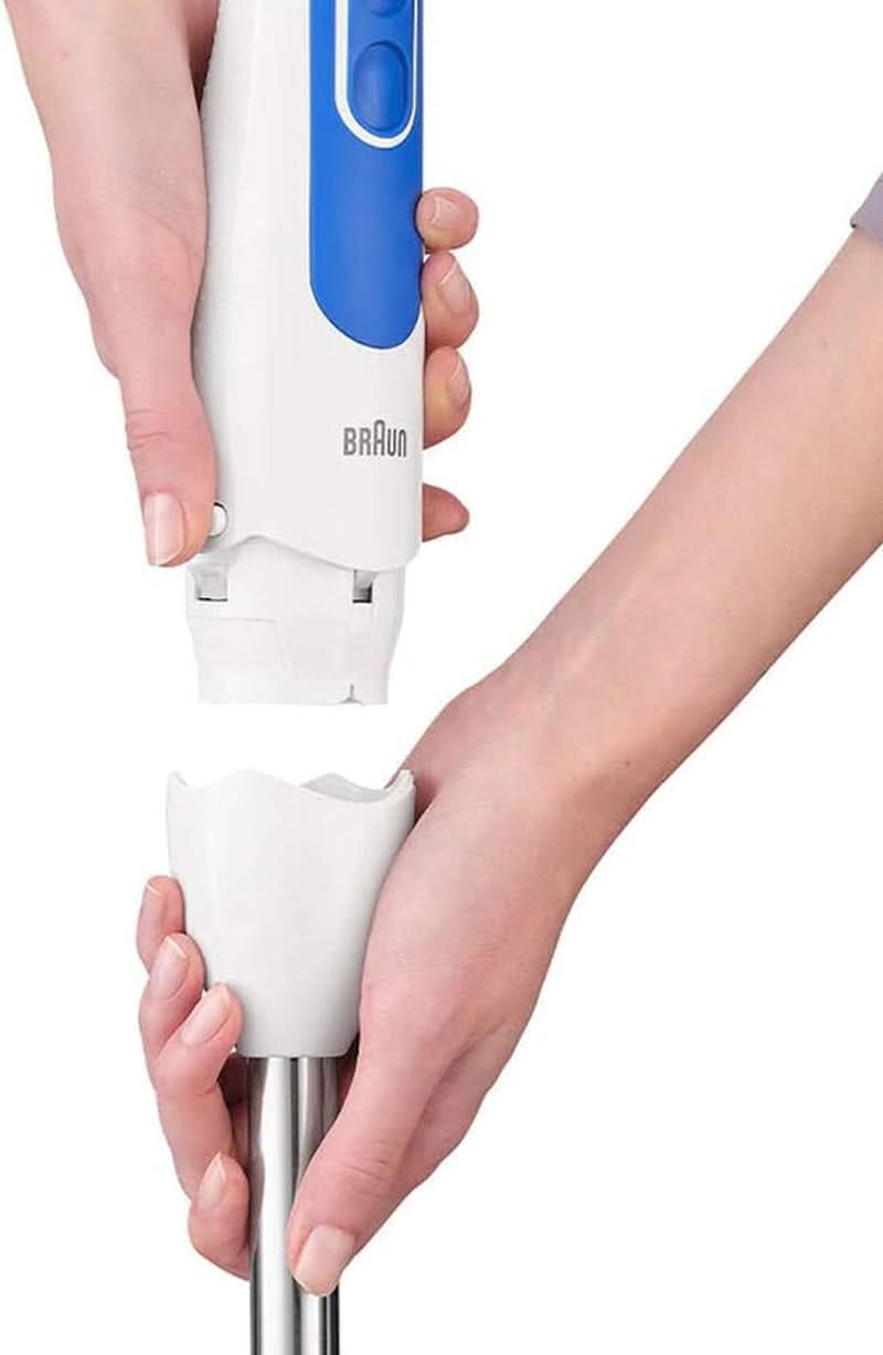Braun Household Stabmixer MQ 3035 WH - Multiquick 3 Pürierstab Mit Edelstahl-Mixfuß, 2 Geschwindigkeiten, Spritzschutz, Spülmaschinenfest, Zerkleinerer, Schneebesen & 600Ml Mix- Und Messbecher, Weiß Bucatarie Naty Shop