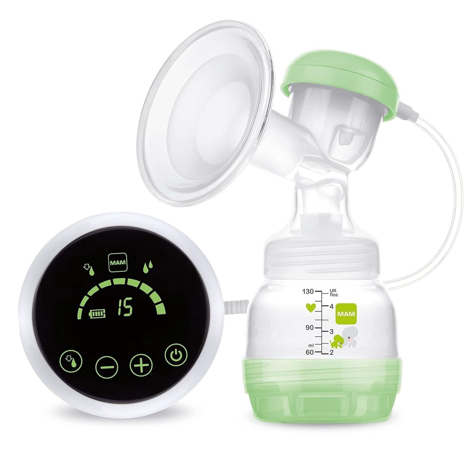 Pompă de sân de mână MAM - pompă de sân confortabilă și compactă pentru lapte matern care include 1 biberon anti-colici MAM Easy Start Accesorii Hrana si Alaptare Bebe Naty Shop Pompa de san 2 in 1