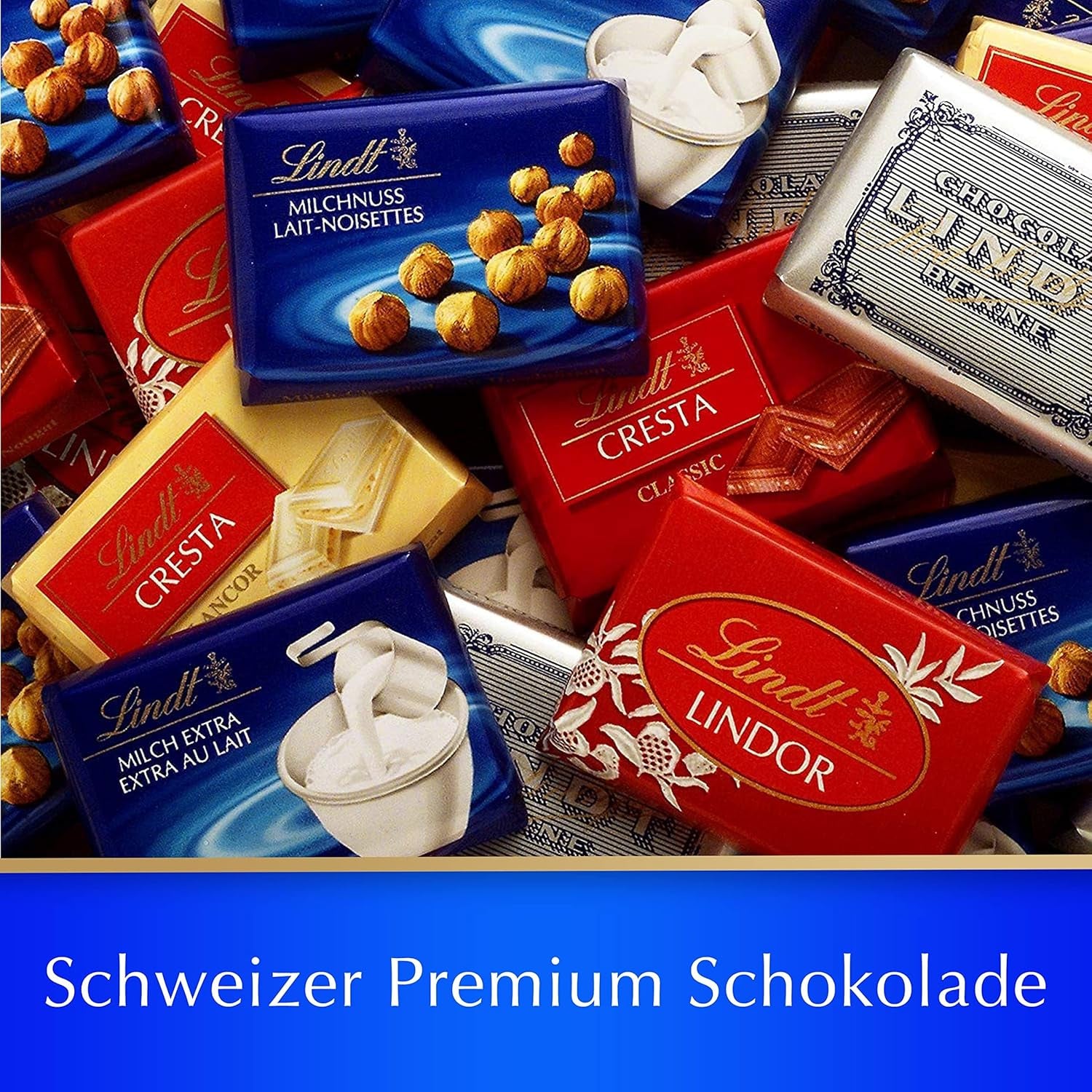Cutie de ciocolată Lindt Swiss Classic Collection | Batoane de ciocolată cu lapte | Mini batoane de ciocolată | 185g | Cadou de ciocolată