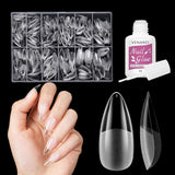 Unghii false scurte, model balerină, 500 bucăți, pentru lipire, 12 dimensiuni, unghii artificiale, scurte, cu gel moale, acoperire completă, vârfuri de unghii pentru unghii cu gel, scurte, S