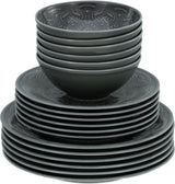 CreaTable, 21627, seria Orient Mandala, set de veselă cu 18 piese, set de farfurii din porțelan, potrivit pentru mașina de spălat vase și cuptorul cu microunde, fabricat în Europa