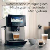 Espressor automat Siemens EQ900 TQ903D03, control prin aplicație, afișaj tactil intuitiv, mod barista, AromaBoost, reducere a zgomotului, râșniță premium, curățare automată cu abur, 1500 W, oțel inoxidabil