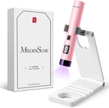 Lampă UV portabilă Melodysusie cu suport pentru unghii cu gel, mini lampă LED UV reîncărcabilă cu afișaj LCD, lampă UV mică portabilă pentru unghii cu 2 temporizatoare, uscător de unghii pentru toate tipurile de ojă cu gel UV (alb)