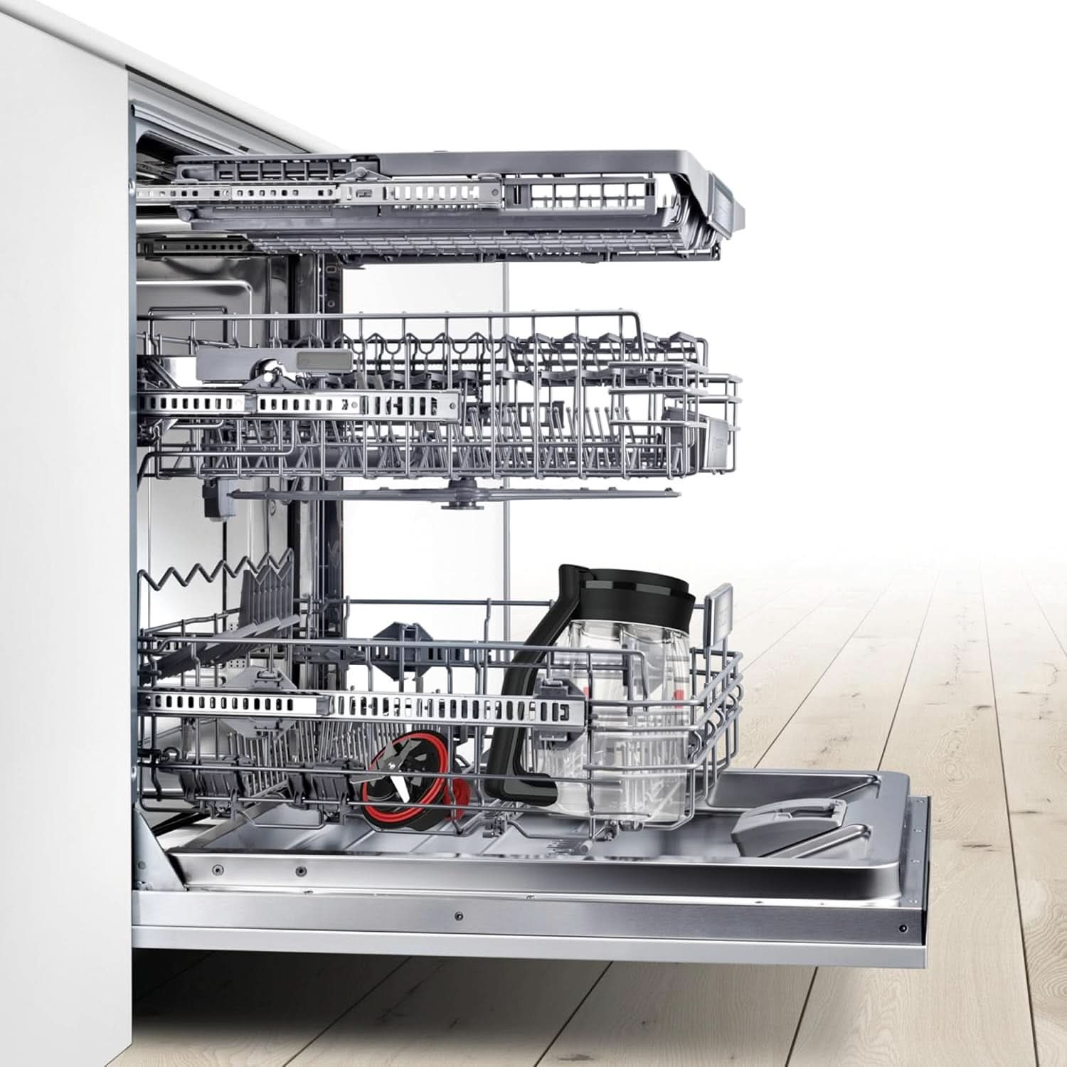 Bosch Standmixer Vitapower Serie 4 MMB6172SN, Verbesserte Version, 10 Jahre Motorgarantie, Edelstahl-Klingen, 1,5L Glasbehälter, Spülmaschinenfeste Teile, 30,000 U/Min, 1200 W, Silber Bucatarie Naty Shop