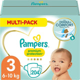 Pampers Premium Protection mărimea 6, 144 scutece, 13 kg-18 kg, protecția noastră numărul 1 împotriva pielii și scurgerilor
