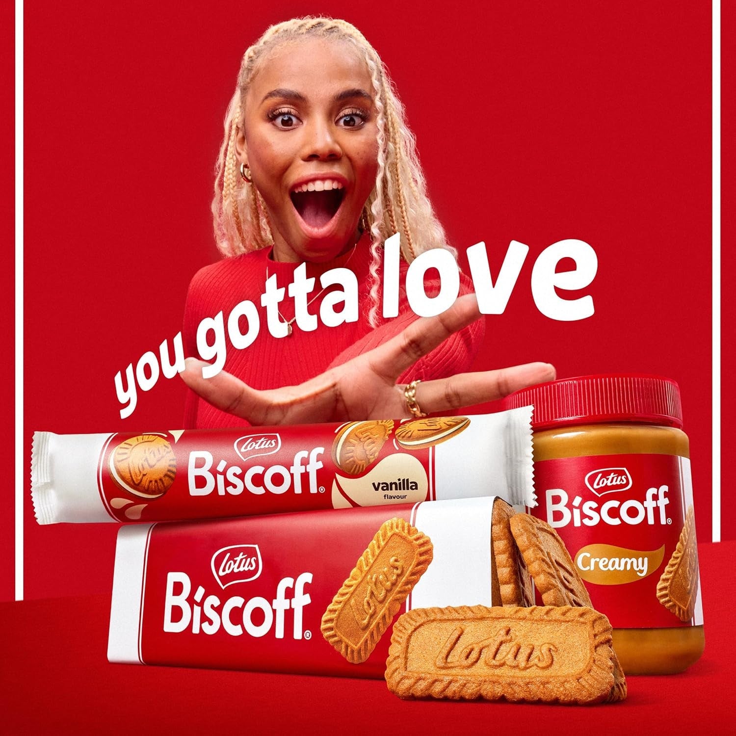 Lotus Biscoff | Pachet Variat de Biscuiți Dubli | 3 Varietăți: Cremă Biscoff, Vanilie și Aromă de Ciocolată | 5 Biscuiți Dubli per Pachet | Ingrediente de Origine Naturală | Fără Coloranți | 16 x 50g | 800g