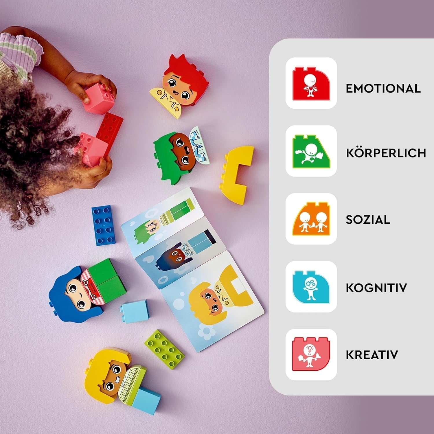 LEGO DUPLO Big Feelings, joc de stivuire pentru construcții cu 23 de cărămizi colorate și 4 figurine, jucărie pentru abilități motorii pentru a promova dezvoltarea socială și emoțională a copiilor mici de la 18 luni 10415 Seturi de constructie Besuche den LEGO-Store