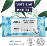 Șervețele umede ecologice de unică folosință pentru bebeluși, pentru pielea sensibilă a bebelușilor, 70 de șervețele (1 pachet), 99% apă, 100% fără plastic, pentru pielea sensibilă, predispusă la eczeme, nou-născuți, biodegradabile, vegane