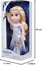Disney Frozen 2 ELSA The Snow Queen Doll - 35 cm înălțime, păpușă mobilă în rochie de modă iconică și cu păr lung care curge pentru distracție suplimentară în timpul jocului, pentru fete cu vârsta de 3 ani și peste, 214894 Papusi Naty Shop