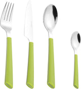 Tacâmuri JANE, oțel inoxidabil lustruit 18/0, mânere din plastic verde, 24 bucati Bucatarie Naty Shop