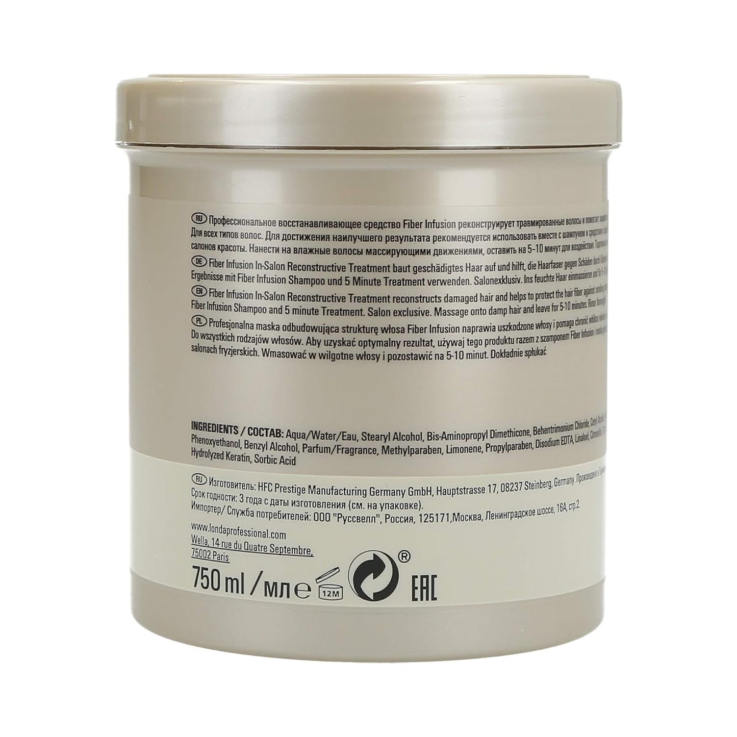 Infuzie de fibre Maska, fără miros, 750 ml Masca de par Naty Shop