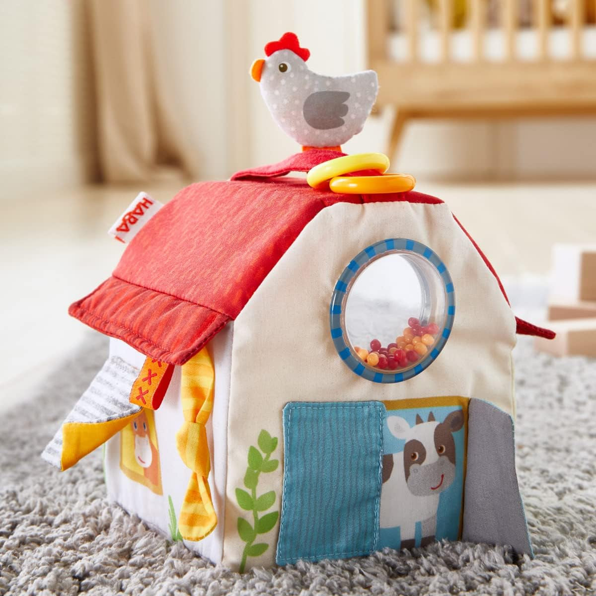 HABA 306383 - Ferma cub de joacă, jucărie multifuncțională de la 6 luni Jucarii Bebe Naty Shop