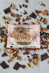 Ciocolată dublă cu nuci - Fursecuri vegane, fără gluten, fără soia, organice, cu caju și ovăz - 12 x 50g pachet multiplu (pachet de 2)