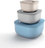 Guzzini - Kitchen Active Design, STORE&MORE Set de 3 cutii etanșe pentru frigider/congelator/microunde, înalte - 19,5 x 19,5 x h12,3 cm | 750/1550/2800 cc- 17070852 Cutii depozitare alimente Naty Shop 19.5 X 19.5 X 9.3 Cm Singur
