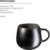 Set de mic dejun MÄSER Carellia, 12 piese – ceramică din Portugalia – glazură reactivă – 4 farfurii de desert 23 cm, 4 boluri 15 cm, 4 căni de cafea 430 ml – potrivit pentru mașina de spălat vase și cuptorul cu microunde, gri