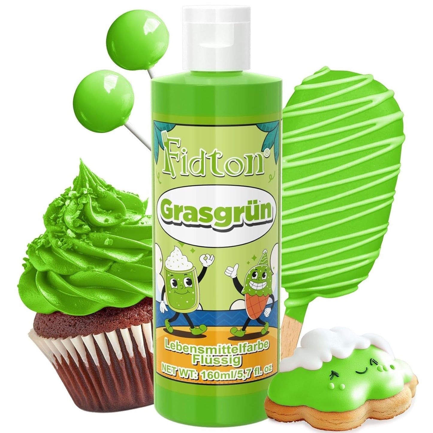 Colorant alimentar gel - Fidton 7 culori colorant alimentar foarte concentrat, decorațiuni comestibile pentru tort pentru fondant, colorant alimentar pentru colorarea ouălor, gogoșilor, macaroanelor - 10 ml