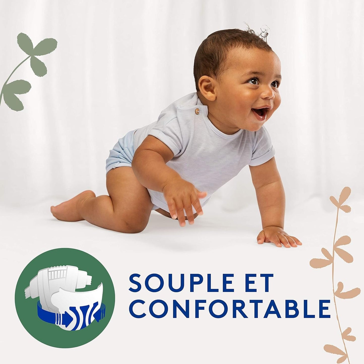 Scutece Douceur Naturelle, mărimea 5 (12-20 kg), 1 lună, 140 scutece