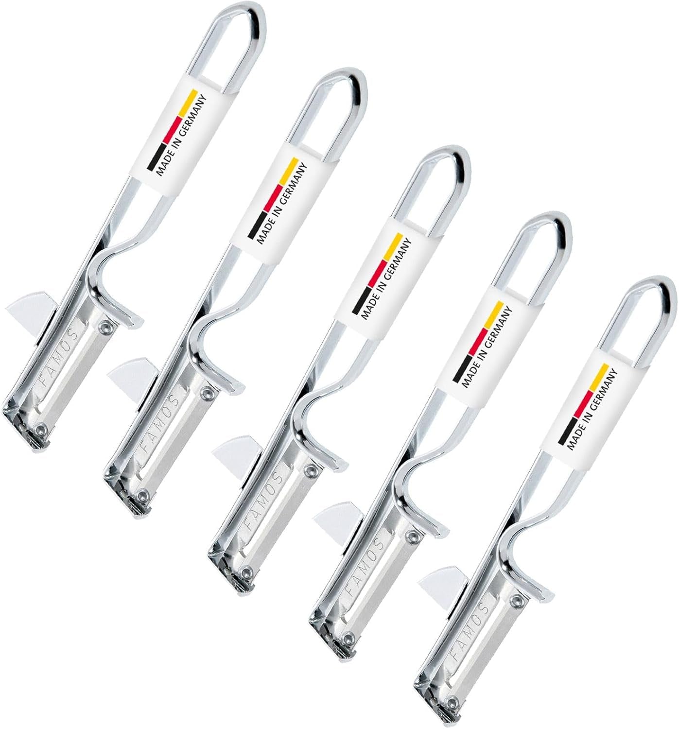 Westmark 106122E1 Peeler, lamă din oțel cromat, inoxidabil Peeler Naty Shop Famos, 5 Stück