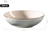 MÄSER 931875 Bel Tempo II, Set de veselă pentru 6 persoane cu aspect vintage modern, Serviciu de masă cu 18 piese, Veselă ceramică pictată manual, Gresie, Albastru fumuriu