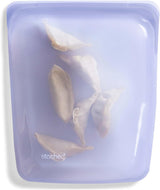 Stasher Bag Premium silicon sac reutilizabil pentru alimente, jumătate de galon, albastru, durabil, cuptor, mașină de spălat vase și congelator sigur, ecologic, sac de prânz, pentru prepararea alimentelor, 1893ml Cutii depozitare alimente Naty Shop Lavanda