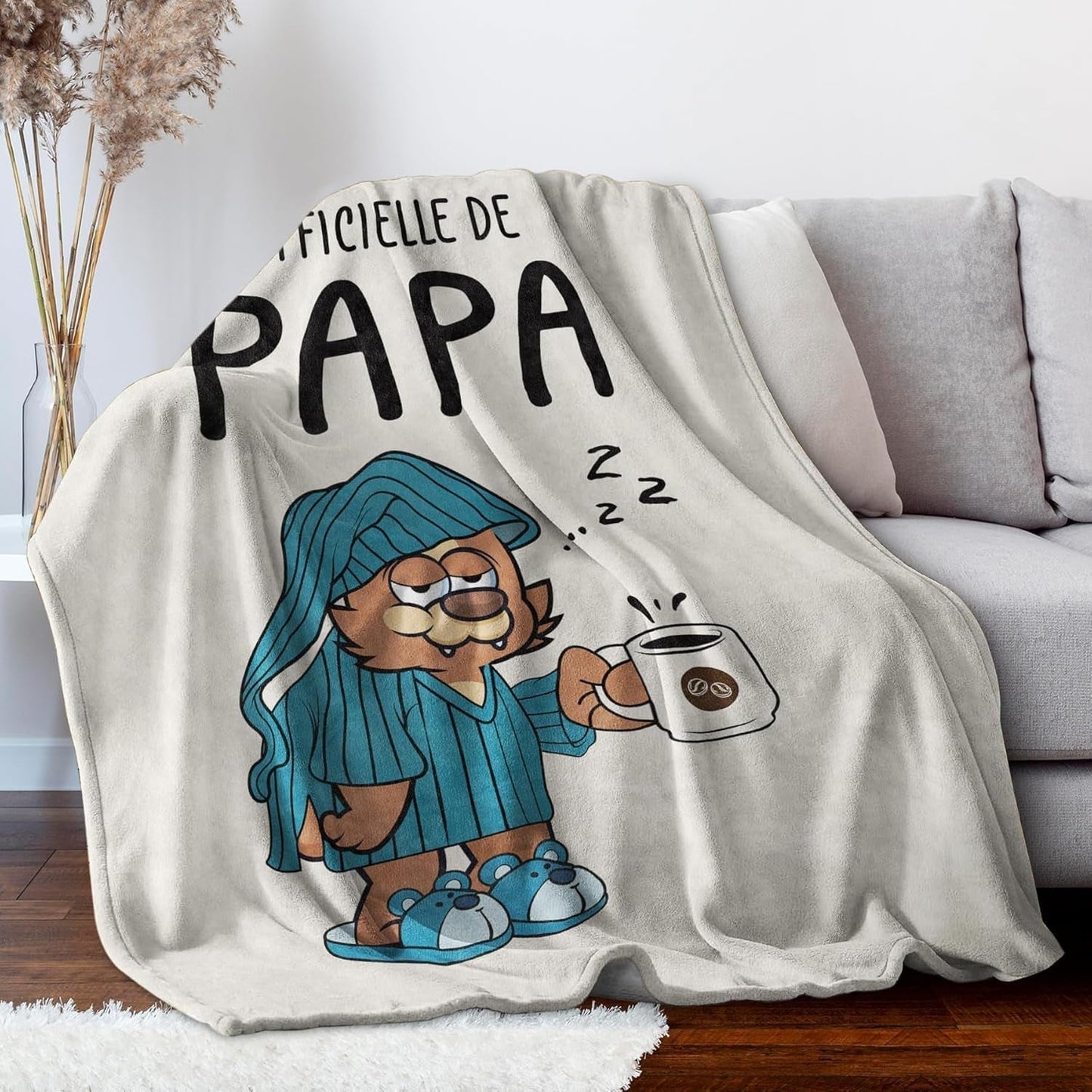 Pătură de flanel Juratar pentru tata - cadou pentru ziua de naștere, ziua tatălui și Crăciun - 152 X 130 cm Paturi si Cuverturi Besuche den Juratar-Store