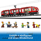 Tramvai LEGO City cu stație, idee de cadou pentru fanii jucăriilor cu vehicule de la 7 ani, cu 6 minifigurine și un câine ghid pentru jocuri de rol, jucărie de construcție 60423 Seturi de constructie Besuche den LEGO-Store