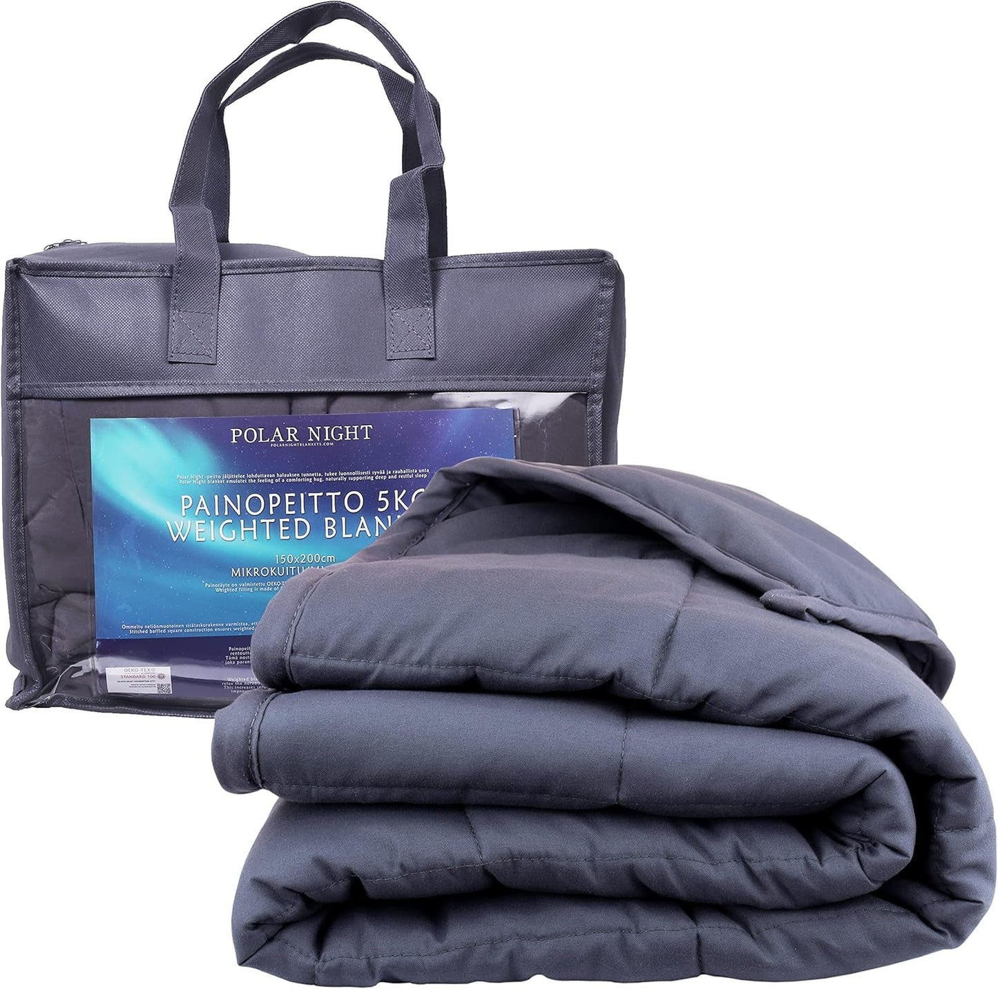 Polar Night pătură ponderată pentru adulți 150 X 200 Cm, 9 Kg - Pătură ponderată pentru somn profund, pătură grea, pătură de terapie din 100% microfibră, pătură relaxantă Oeko-Tex® 100 Standard plapumă Paturi si Cuverturi Polar Night 150 X 200 Cm 9,0 Kilograme