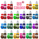 Colorant alimentar în gel - 22 de culori x 6G, colorant alimentar în gel foarte concentrat pentru prăjituri, copt, ouă de Paște, băuturi - Colorant alimentar fără zahăr pentru fondant, glazură, slime, decorarea torturilor