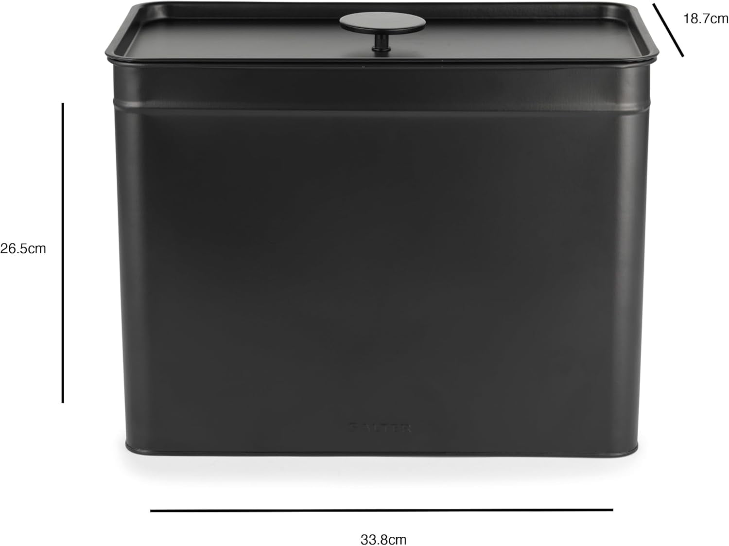 Salter BW12614EU7 Set de cutii de depozitare Kuro - 4 recipiente de bucătărie, pâine/ceai/cafea/zahăr, cutii pătrate de organizare, ușor de curățat, păstrează alimentele proaspete, negru Cutii depozitare alimente Naty Shop