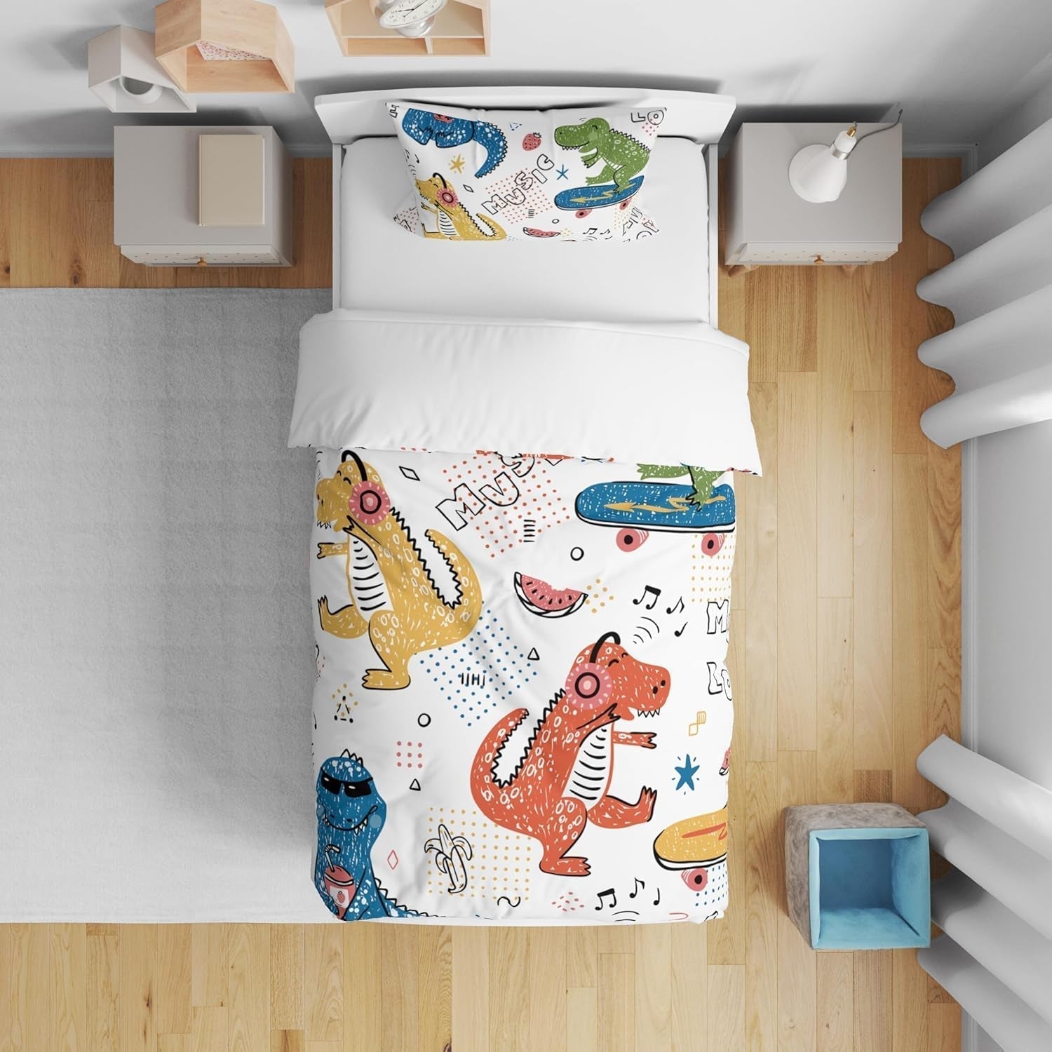 Lenjerie de pat pentru copii, baieti, diverse modele, cu fermoar, microfibre din poliester Lenjerie de pat - copii Naty Shop