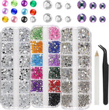 5820 Stück Strasssteine Nägel, Glitzersteine Nägel Und Halbrunde Perlen, AB Kristall Rhinestones, Flatback Nagel Steine Mit Pinzette Und Stift Für Nagel/Diy (Mehrere Größen Und Farben)