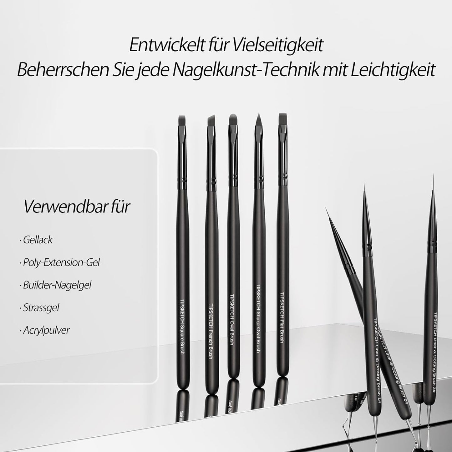 Nagel Pinsel 8 Stück Pinsel Für Gelnägel,Nageldesign Gel Pinsel Dotting Painting Line Pen Für Nagellack Gel Acryl Nagel Pinsel Nailart Kit Acryl Pinsel Fineliner Nägel Selber Machen