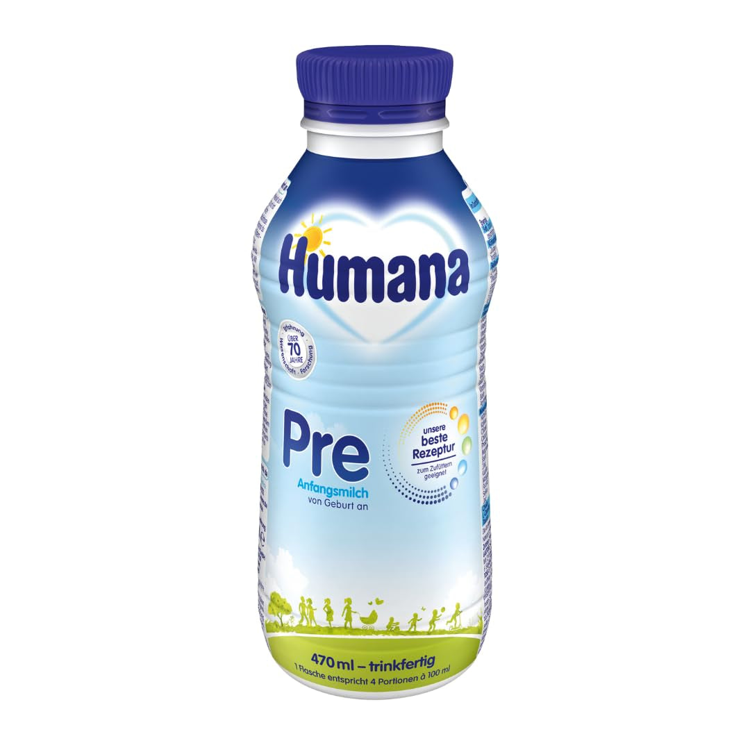 Lapte pentru sugari Humana PRE, gata de băut, sticlă de 470 ml