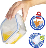 Max Home Pachet 8 recipiente etanșe din sticlă, cutie de prânz din sticlă pentru microunde, recipiente resigilabile pentru alimente, 550 mililitri, capace transparente, recipiente pentru alimente (16538) Cutii depozitare alimente Naty Shop