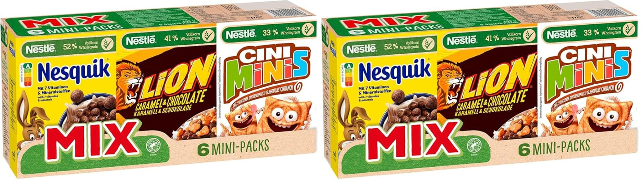 Pachete mini de cereale Nestlé Mix, 6 bucăți, 1 pachet (1x200g la 4x30g, 2x40g)