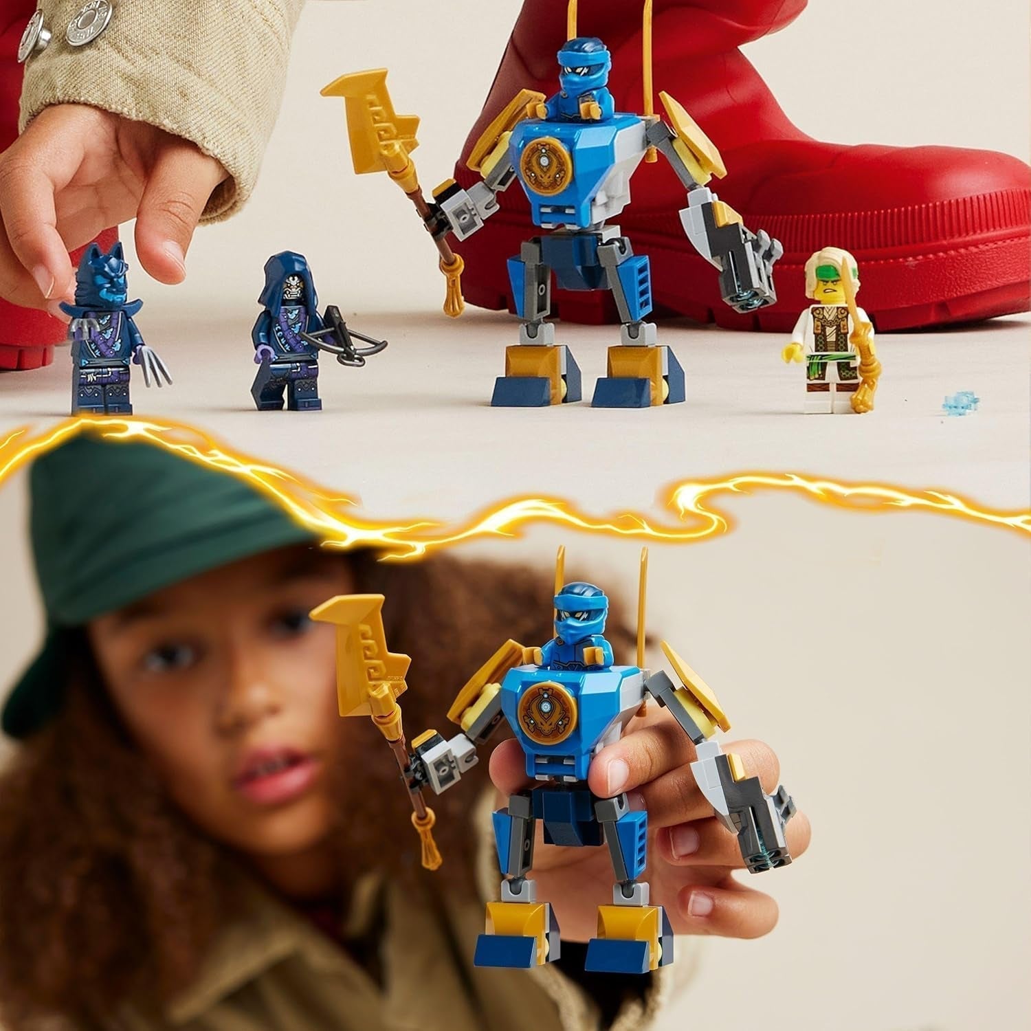 LEGO NINJAGO Jay Battle Mech, jucărie ninja pentru copii cu figurine, inclusiv minifigurina Jay cu mini katana, figurine de acțiune și mecs, cadou mic pentru băieți și fete creative de la 6 ani 71805 Seturi de constructie Besuche den LEGO-Store