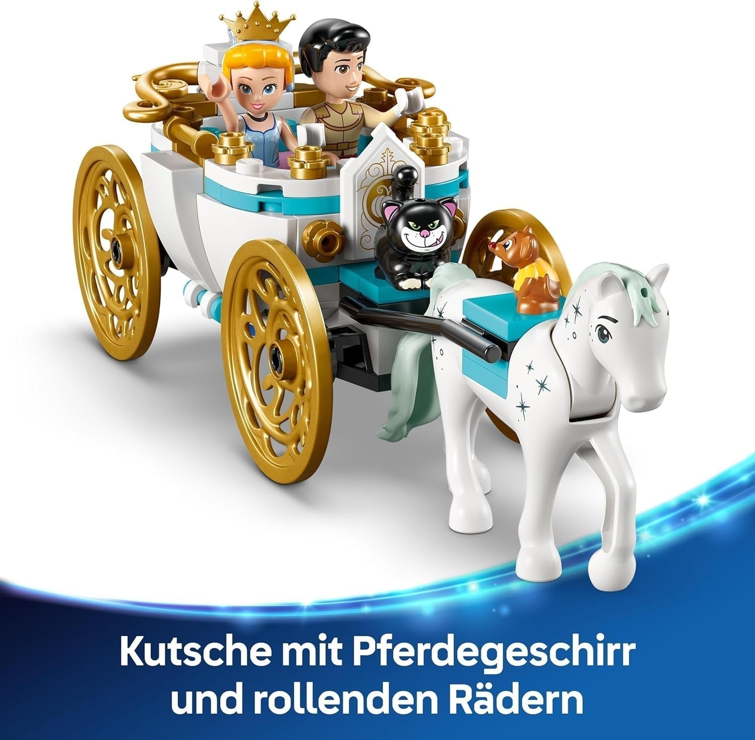 LEGO Ç€ Castelul prințesei Disney Cenușăreasa și trăsura trasă de cai, set pentru fete de la 6 ani, jucărie fantastică cu prințesa Cenușăreasa și prințul fermecător mini păpuși, idee de cadou pentru fanii Disney 43275 Seturi de constructie Besuche den LEGO-Store