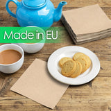 Table Kind | 100 pachet vrac Șervețele moi din hârtie reciclată, șervețele de petrecere de unică folosință maro, potrivite pentru uz zilnic, ecologice, Kraft, nealbite, compostabile, fabricate în UE, 2Ply, 33cm