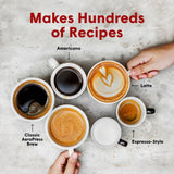 Aparat de cafea și espresso AeroPress Original, aparat de cafea portabil de nivel barista cu cameră, piston și filtre, aparat rapid de cafea și espresso