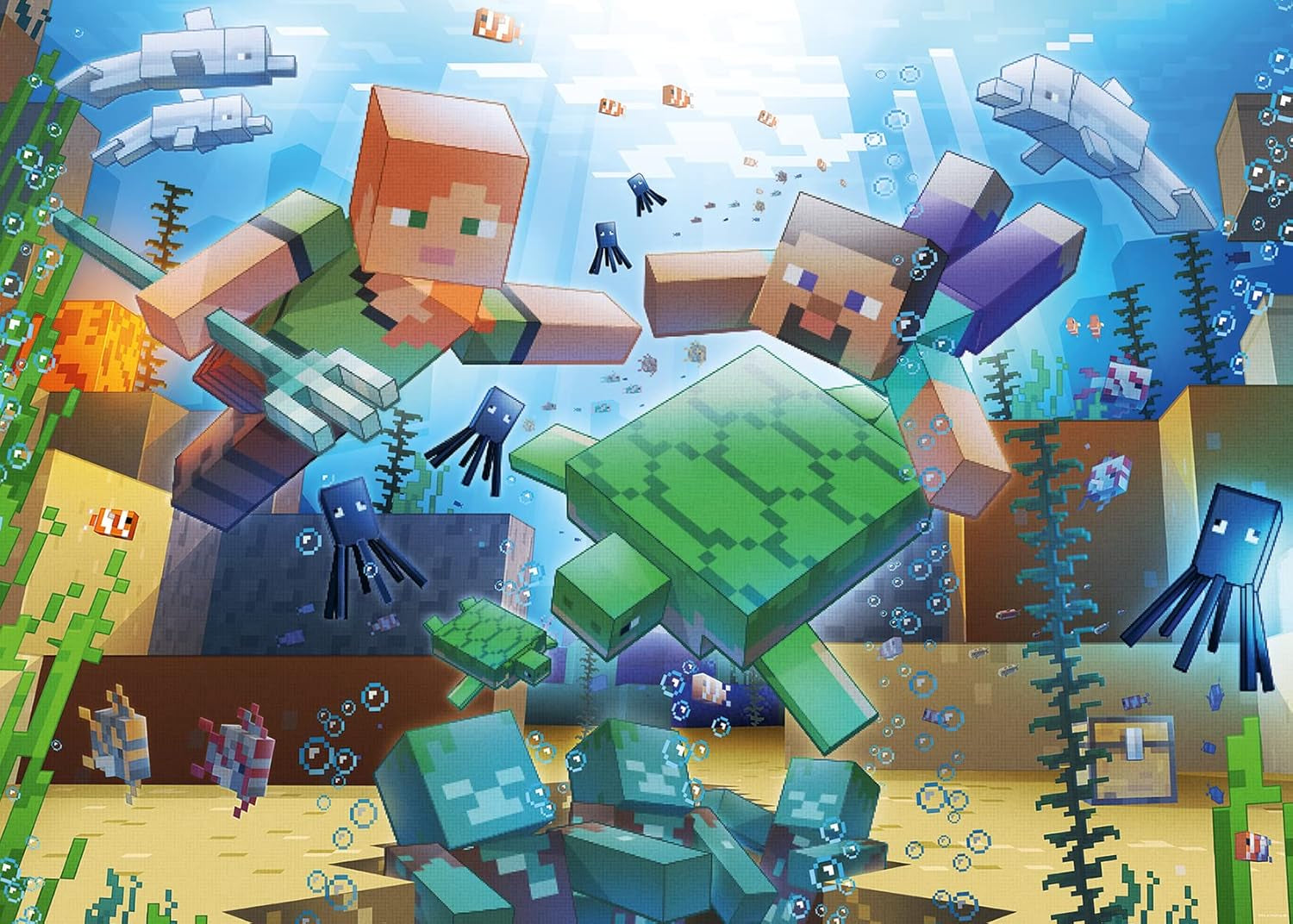 Ravensburger Puzzle 12000421 - Mozaic Minecraft - 1000 piese Puzzle Minecraft pentru adulți și copii de peste 14 ani Puzzle Naty Shop Design vechi