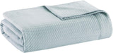 Madison Park 100% bumbac egiptean, respirabil, pătură confortabilă, tricotat premium, sezon de lux, acoperire ușoară pentru pat, canapea și canapea, pat Full/Queensize, Rose Plapumi si pilote Naty Shop Lumină, albastru Full/Queen