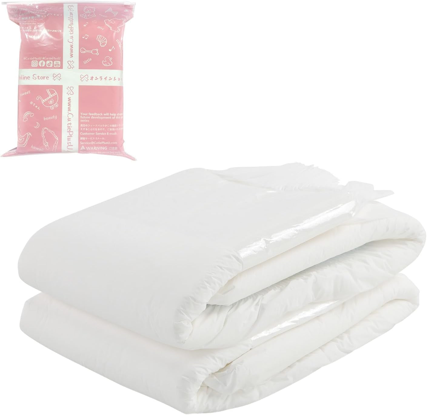 Scutece pentru adulți CutiePlusU, suprafață uscată, absorbție maximă peste noapte, scutec de incontinență de unică folosință – albastru, roz, alb, 3 bucăți (medii 71-96 cm)