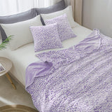 FY FIBER HOUSE flanel fleece throw, pătură din microfibră cu imprimare 3D ghepard, 228 X 274 cm, violet Plapumi si pilote Naty Shop