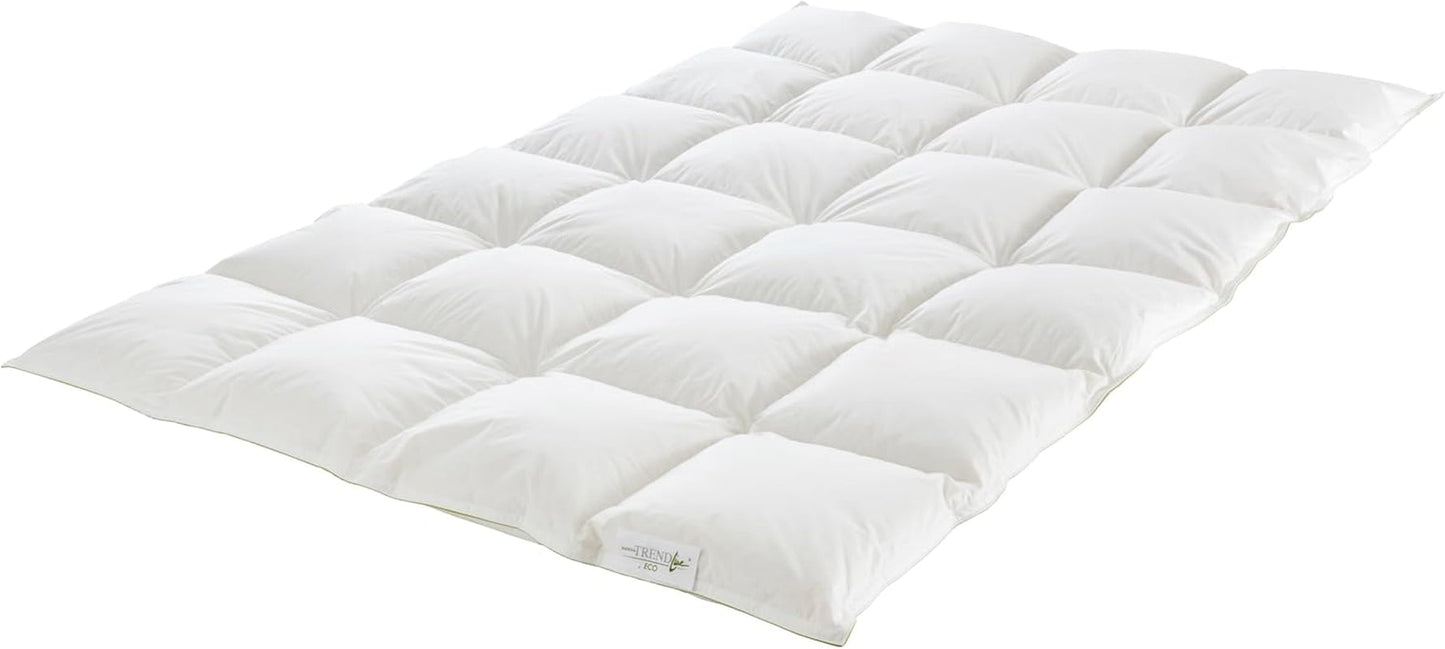 Badenia Trendline Eco plapumă caldă cu 90% puf și 10% pene clasa I, 135 X 200 cm, alb, certificat Öko-Tex, produs în conformitate cu standardul de calitate german Plapumi si pilote Naty Shop