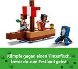 LEGO Minecraft The Pirate Ship Voyage, navă de jucărie cu figuri de pirați, calmar și cămilă, jucărie de construcție pentru jocuri de rol, cadou pentru băieți și fete de la 8 ani 21259 Seturi de constructie Besuche den LEGO-Store