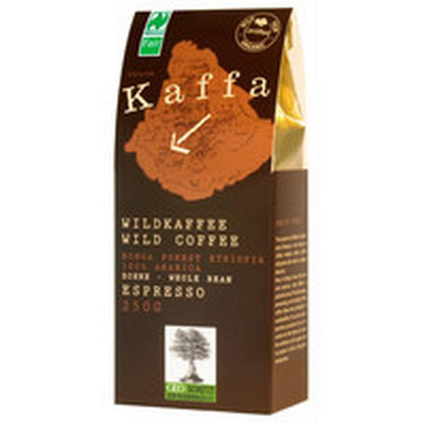 Espresso „Kaffa”, boabe întregi de cafea sălbatică (250 g) - Organică
