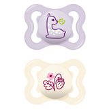 Suzete MAM Air din silicon, pachet de 2, design extra ușor și aerisit, suzetă pentru bebeluși prietenoasă cu dinții, fabricată din silicon special MAM SkinSoft, cu cutie pentru suzetă, 6-16 luni, Ursuleț/Rinocer