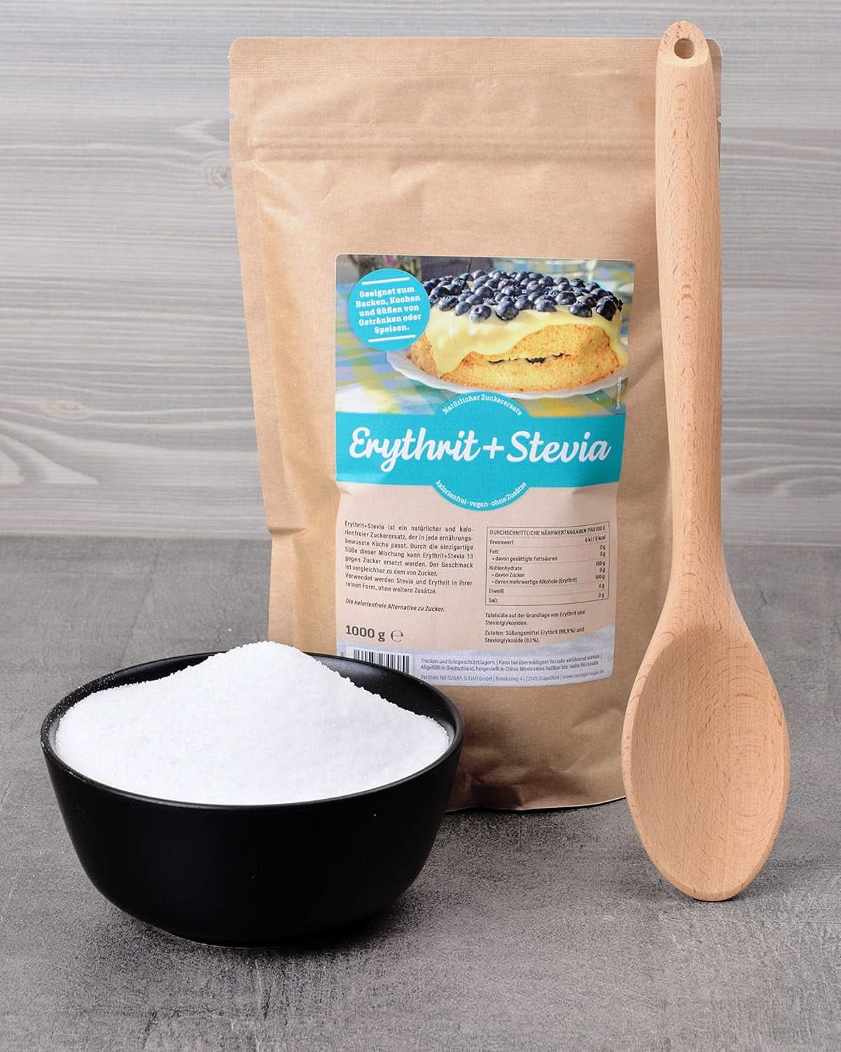 Eritritol + Stevia Înlocuitor natural de zahăr fără calorii 1:1, 1 Kg Indulcitori Naty Shop