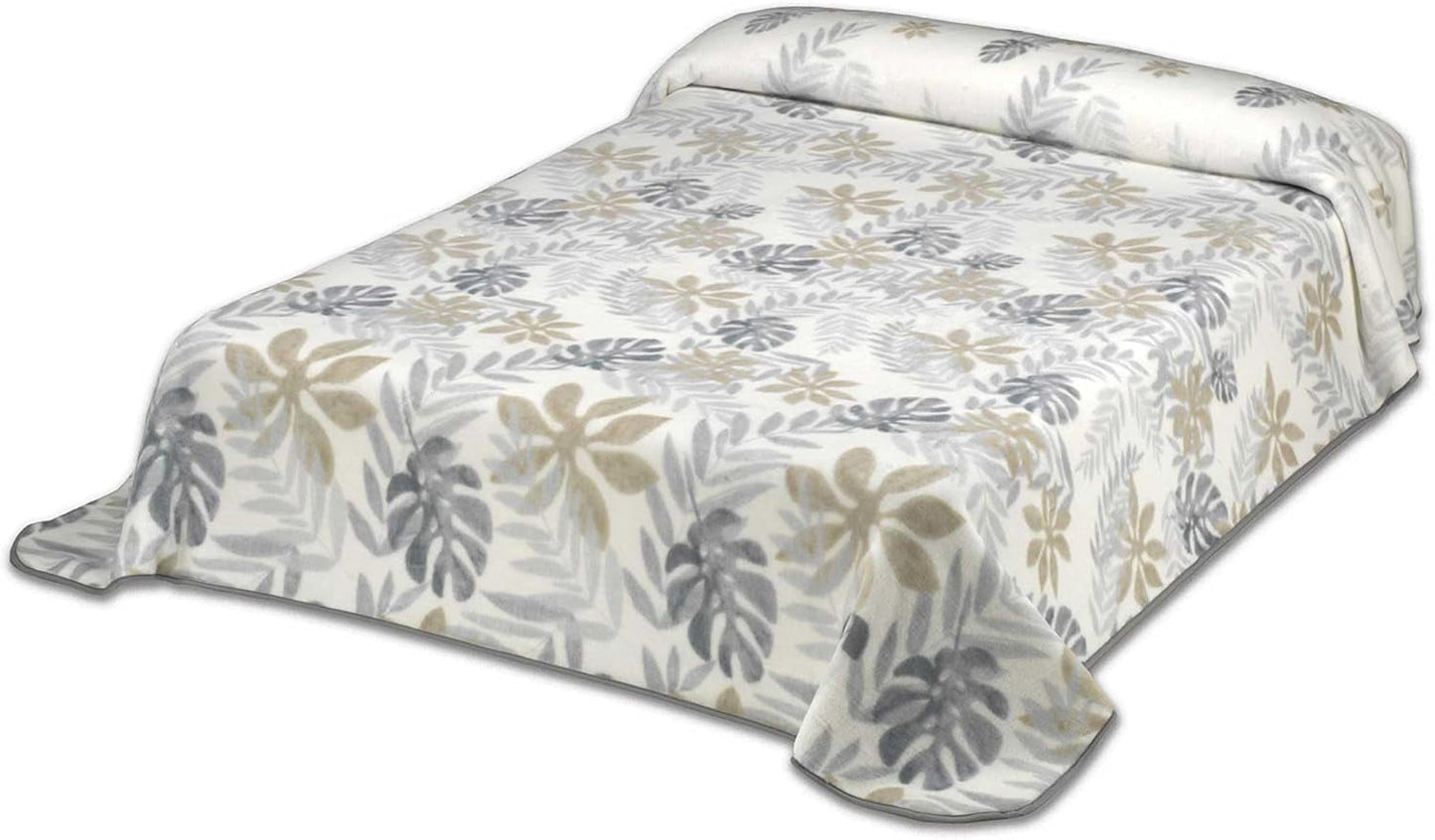 Pătură imprimată, Volum mare, 100% poliester, 450 G/M², Moale, Pentru toamnă/iarnă, Design Harmony N10, 170 X 240 Cm, Pentru paturi cu 90/105 Cm, Gri Plapumi si pilote Naty Shop