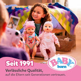 Păpușă moale Baby Born Rosie 30 cm cu 6 sunete și biberon, roz